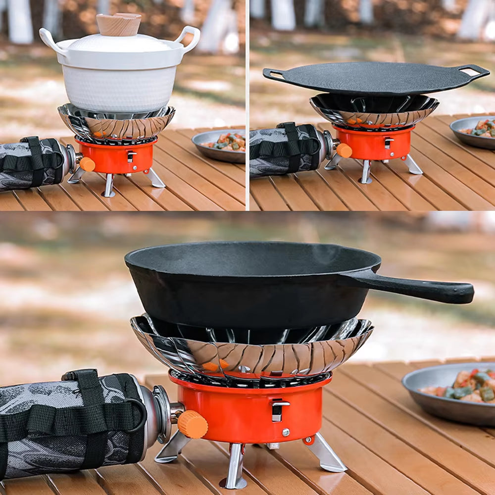 Camping Gas Stove Split Windbreak Electronic Ignition Stoves Picnic Stove Outdoor Stove Portable Camping Gas Stove