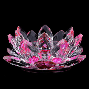 Crystal Lotus Flower Candle Holder Tealight Candlestick Valentines Day Art Decor