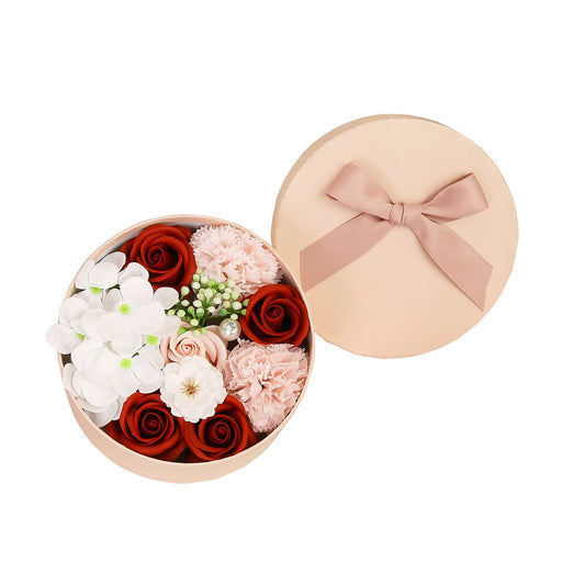 Valentine'S Day Gift Soap Flower Small round Box Bouquet Gift Box Roses