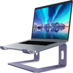 Soporte para computadora portátil, elevador de computadora de aluminio, elevador ergonómico para computadora portátil para escritorio, soporte de metal compatible con computadora portátil de 10 a 15,6 pulgadas, morado