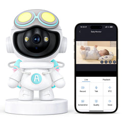 Baby Monitor 2K Indoor Security Camera, Dog Camera with Motion Detection, 2-Way Audio & Night Vision, Wifi Nanny Camera with Safety Alerts, Cloud & SD Card Storage