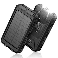 Cargador solar portátil de 20000 mAh para teléfono móvil y Android, cargadores solares para teléfono con dos puertos USB de 5 V y 2 linternas LED