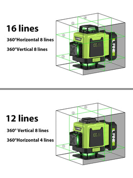 Laser Level Pro 16 Lines 4D Laser Level Horizontal and Vertical with Remote Control 360°Self-Leveling Laser Level