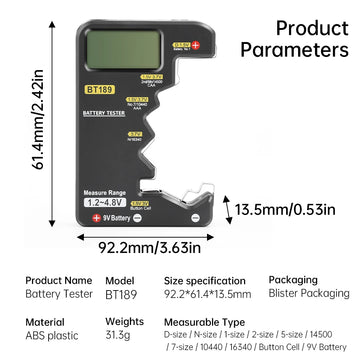 Smart Clip Battery Tester Universal Household LCD Digital Display Battery Tester Power Bank Detector