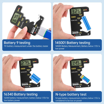 Smart Clip Battery Tester Universal Household LCD Digital Display Battery Tester Power Bank Detector