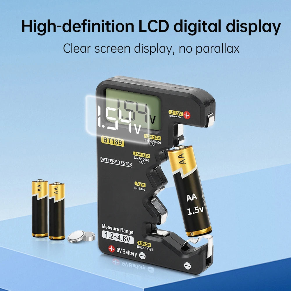 Smart Clip Battery Tester Universal Household LCD Digital Display Battery Tester Power Bank Detector