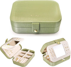 Travel Jewelry Organizer Travel Jewelry Boxes for Women Small Jewelry Travel Case Box Portable Travel Jewelry Case Travel Case Mini Jewelry (18_Crocodile_Avocade_Big)