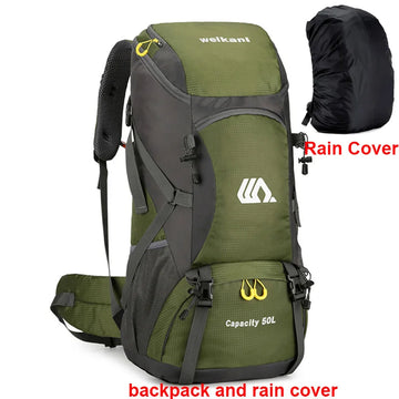 50L Travel Backpack Camping Men Large Hiking Bag Tourist Rucksack Waterproof Outdoor Sports Climbing Mountaineering Bag Luggage